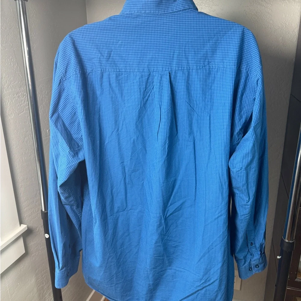 Cinch Men’s Blue Gingham Western Button-Down Shirt 100% Cotton Size XL